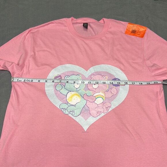 NEW Pink Care Bear Short Sleeve Crew Neck Graphic Tee Size Large - Picture 4 of 6